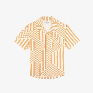 mens sergio tacchini piastrella terry cabana s/s polo (canyon sunet)
