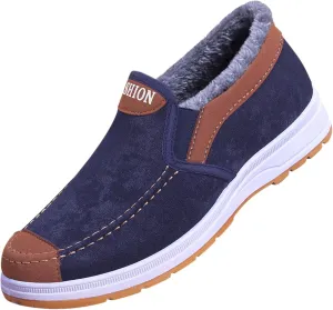 Mens Snow Shoes Pull-on Winter Walking Shoes Wide Toe Box Warm Ankle Boots aterproof Work Boots For Men