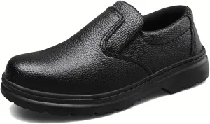 Men's Steel Toe Non Slip Anti-Smash Anti-Puncture Anti Kick Anti-Collision Oil Resistant Chef Shoes, Fashion Waterproof Safety Kitchen Hospital Garden Work Shoes, for Camping and Yard