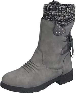 Mid Boots Up for Women Shoes Lace Calf Vintage Heels Thick Casual Boots Retro Women's Boots Dress Snow Boots Women