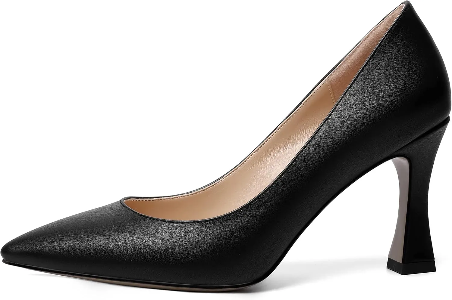 MOVINSTEPS Womens Slip On Pointed Toe Matte Sexy Wedding Spool High Heel Pumps Shoes 3.3 Inch