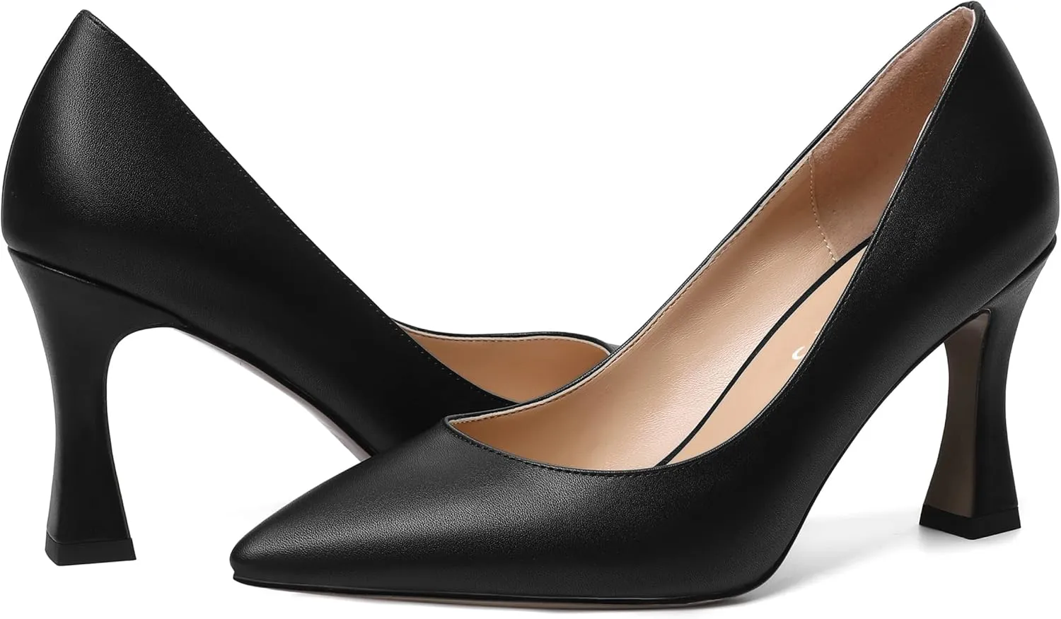 MOVINSTEPS Womens Slip On Pointed Toe Matte Sexy Wedding Spool High Heel Pumps Shoes 3.3 Inch
