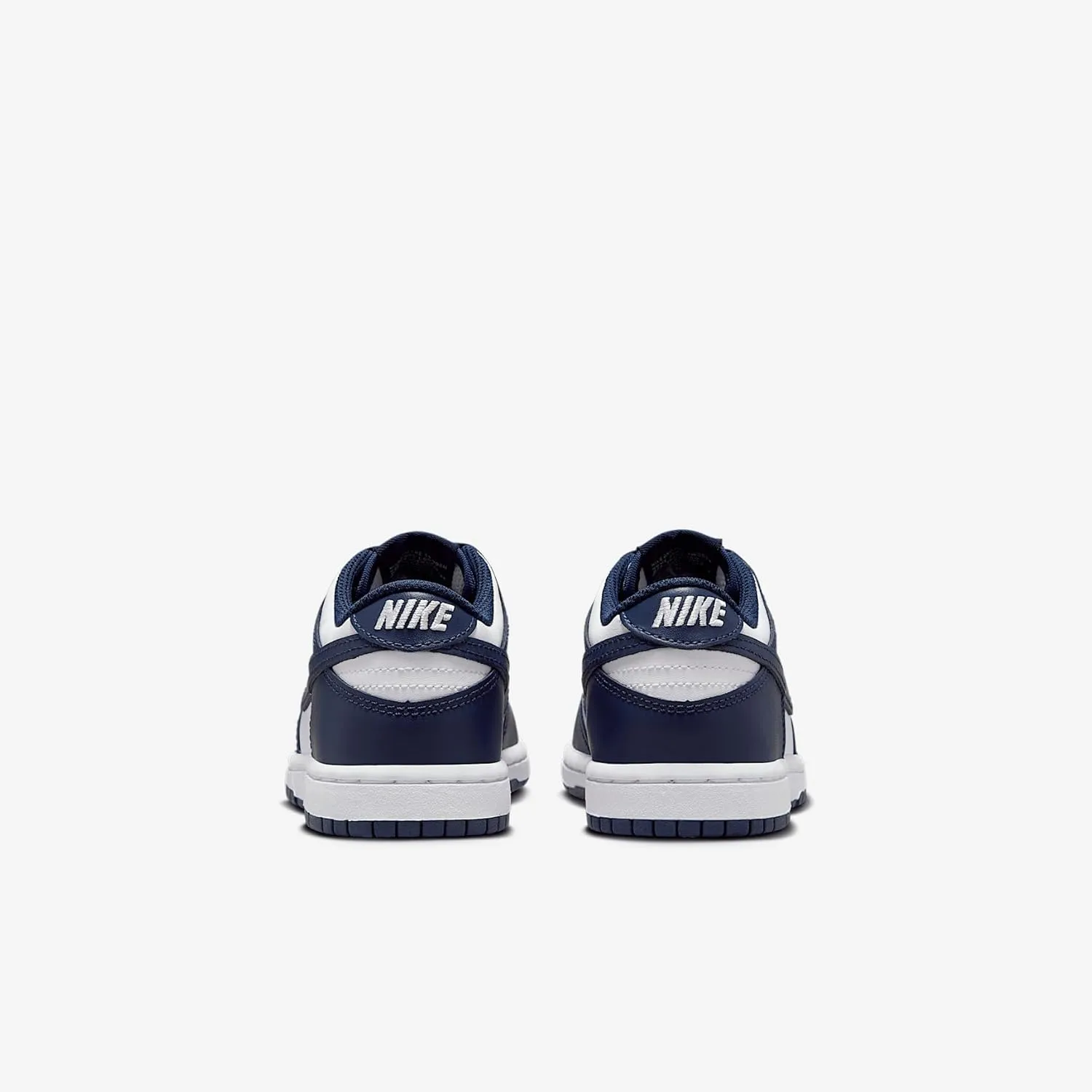 Nike Dunk Low Little Kids' Shoes (FB9108-116, White/White/Midnight Navy)