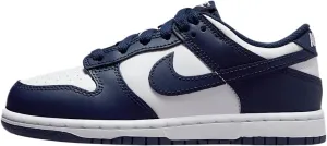 Nike Dunk Low Little Kids' Shoes (FB9108-116, White/White/Midnight Navy)