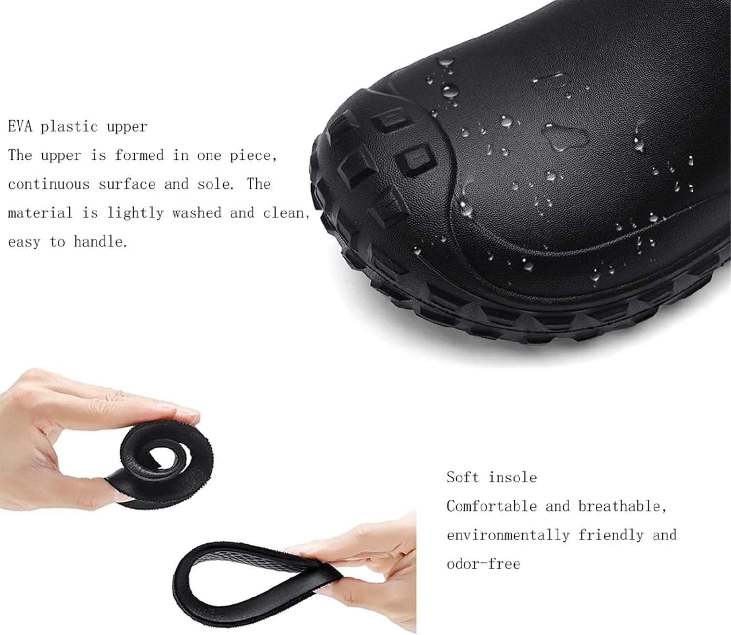 Non Slip Work Chef Shoes for Men, Men's Professional EVA Waterproof Oil Resistant Restaurant Kitchen Work Shoes, Casual Cushioned Garden Footwear, for Chef, Nurse, Garden, Cafe