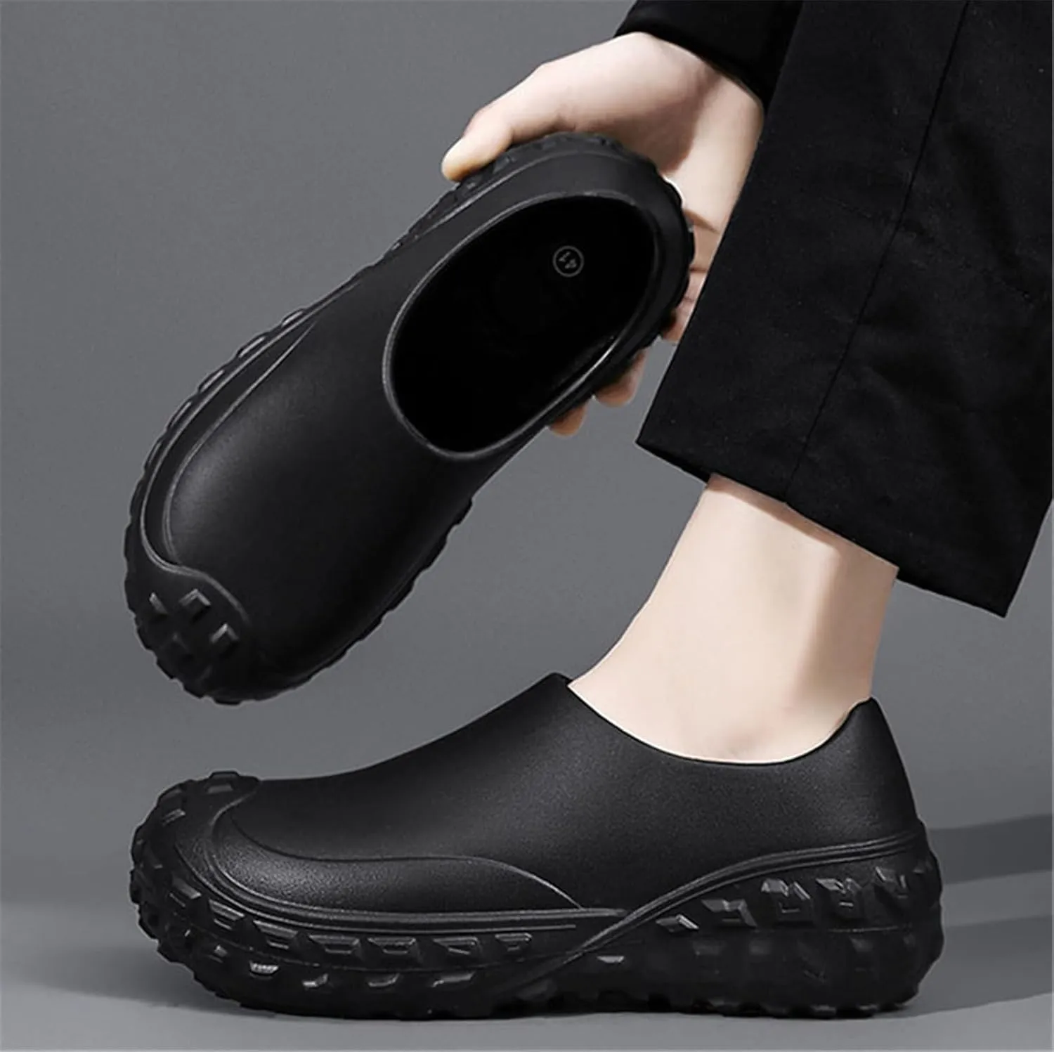 Non Slip Work Chef Shoes for Men, Men's Professional EVA Waterproof Oil Resistant Restaurant Kitchen Work Shoes, Casual Cushioned Garden Footwear, for Chef, Nurse, Garden, Cafe