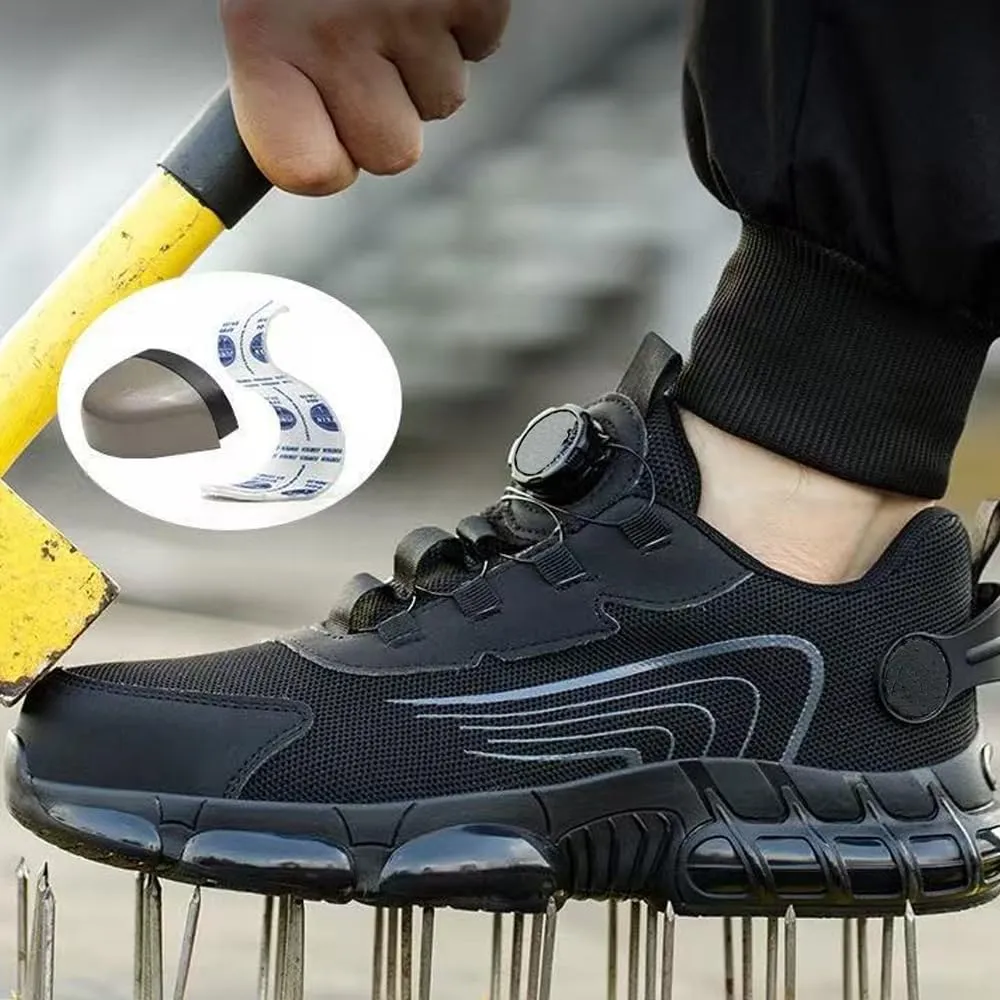 Prestivos Shoes, Steel Toe Safety Work Shoes,Anti-Slip Lightweight Puncture Proof Steel Toe Sneakes, Comfortable Smash Stab Resistant Air Cushion