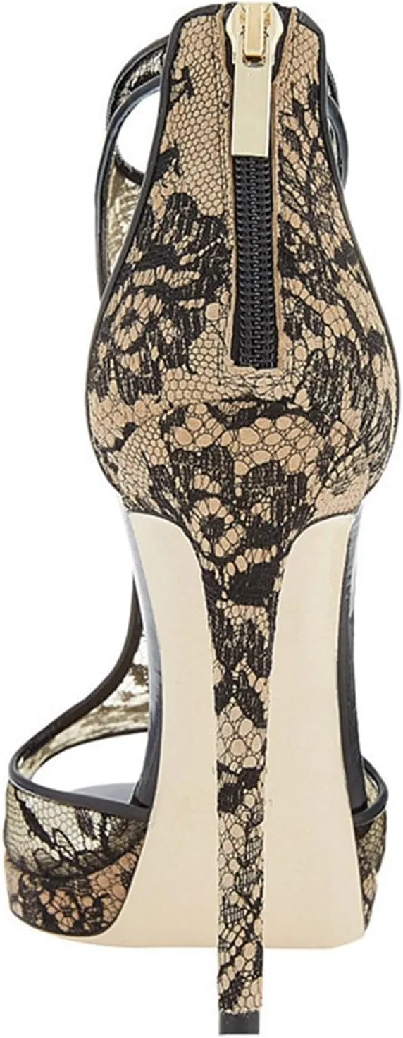 Pumps Fish Mouth High Heel for Women's Openwork Prints Waterproof Table Dress Sandals Comfort Peep Toe Flat Dress Sandals