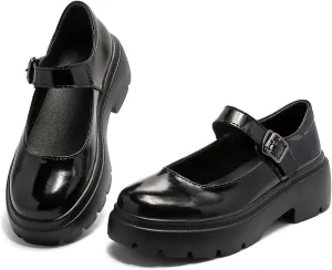 Ruiatoo Women's Mary Janes Shoes for Women Platform Low Heel Chunky Pumps Round Toe Oxford Dress Shoes