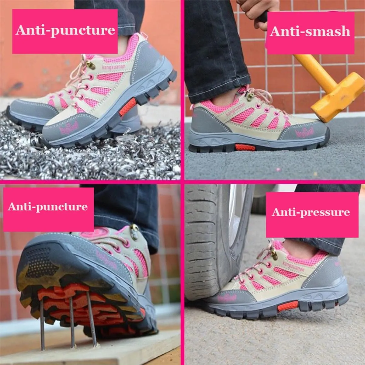 Safety Trainers Mens Womens Steel Toe Cap Trainers Lightweight Safety Shoes for Women Breathable Work Boots