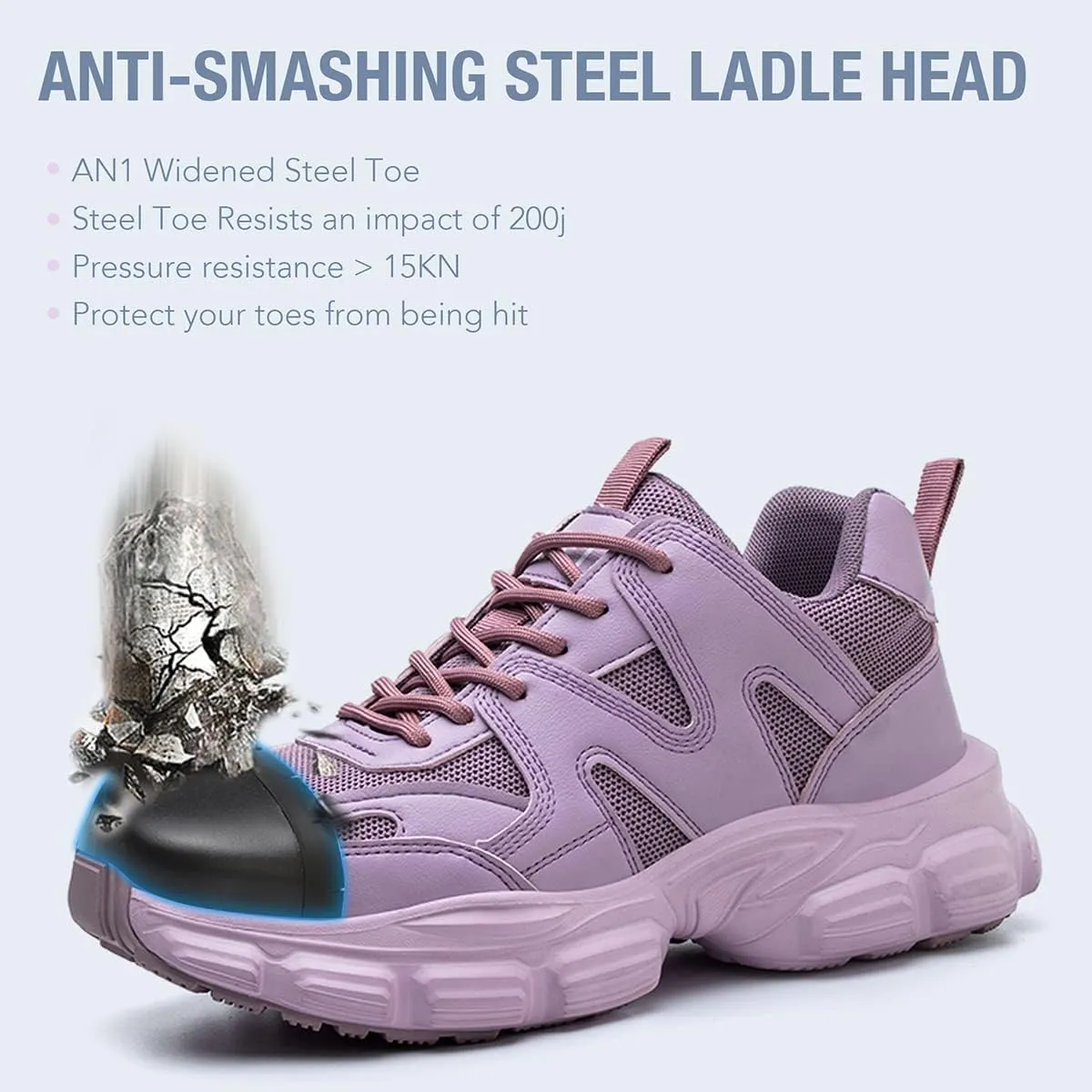 Safety Trainers Women's Steel Toe Cap Trainers Lightweight Safety Shoes for Women Breathable Work Boots