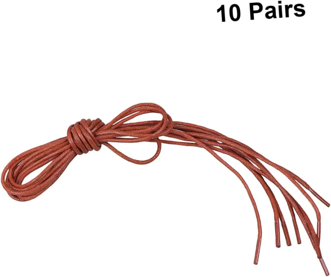 SAFIGLE Waxed Shoelace Waxed Boot Laces Elastic Shoelaces Round Shoe Laces Flat Laces Flat Boot Laces Dress Shoe