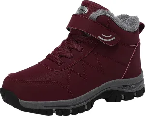 Snow Boots For Women Waterproof Padded High Top Thick Bottom Snow Cotton Boots Waterproof Non-Slip Warm Hiking Shoes