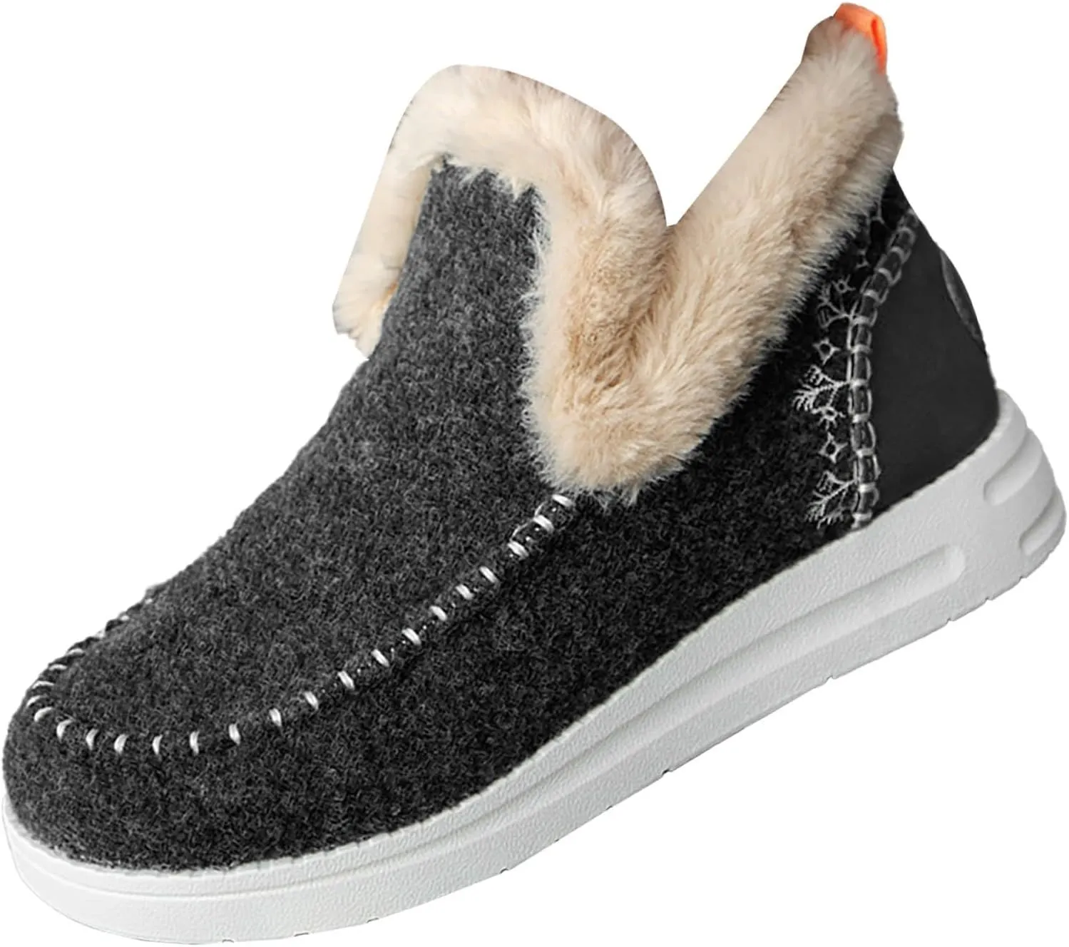 Snow Shoes For Men Non-Slip aterproof Fu Lined Ankle Booties Winter Walking Shoes For Men Slip On Shoes