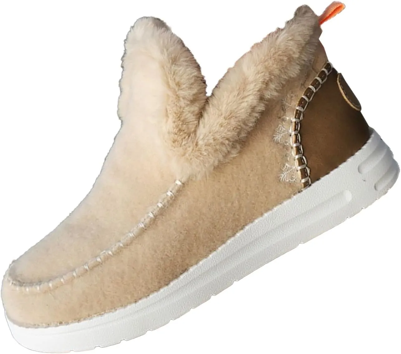Snow Shoes For Men Non-Slip aterproof Fu Lined Ankle Booties Winter Walking Shoes For Men Slip On Shoes