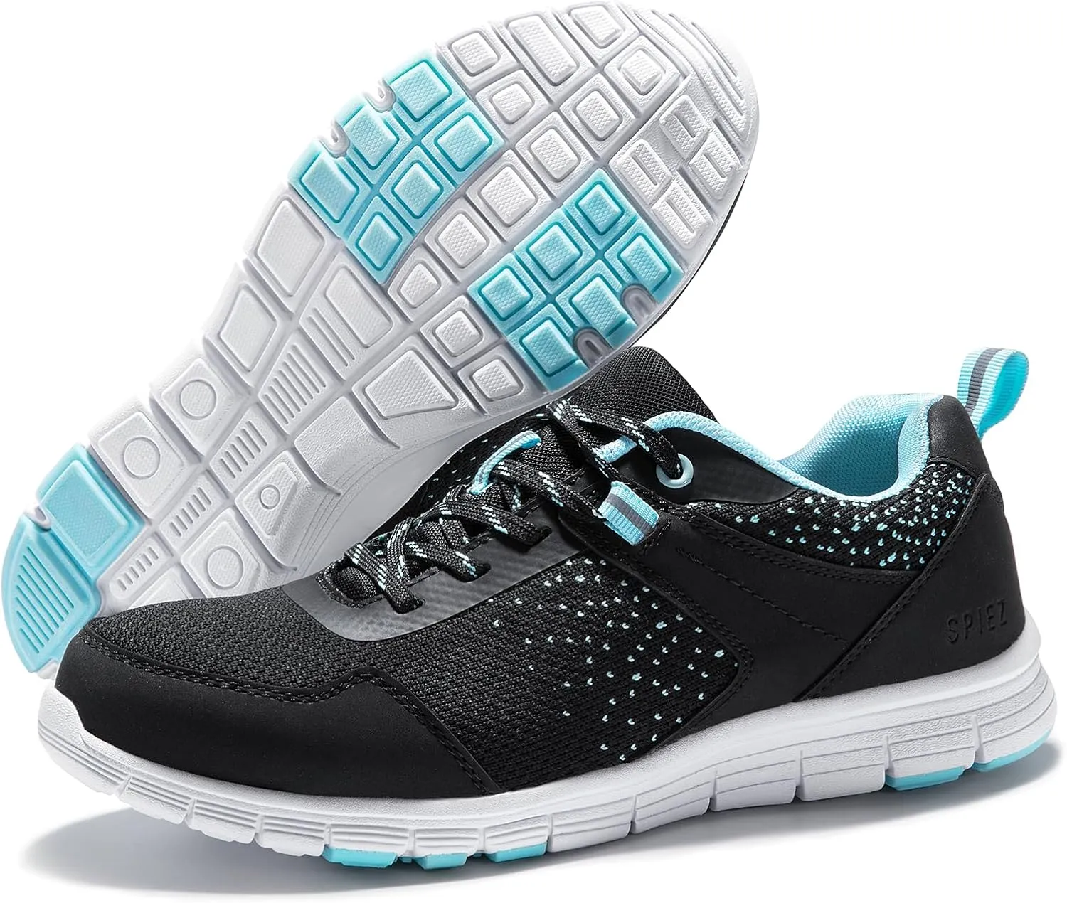 SPIEZ Lightweight Composite Toe Safety Shoes for Women, Non-Slip Puncture Proof Work Shoes for Ladies, Breathable Safety Toe Sneakers for Work and Daily Wear