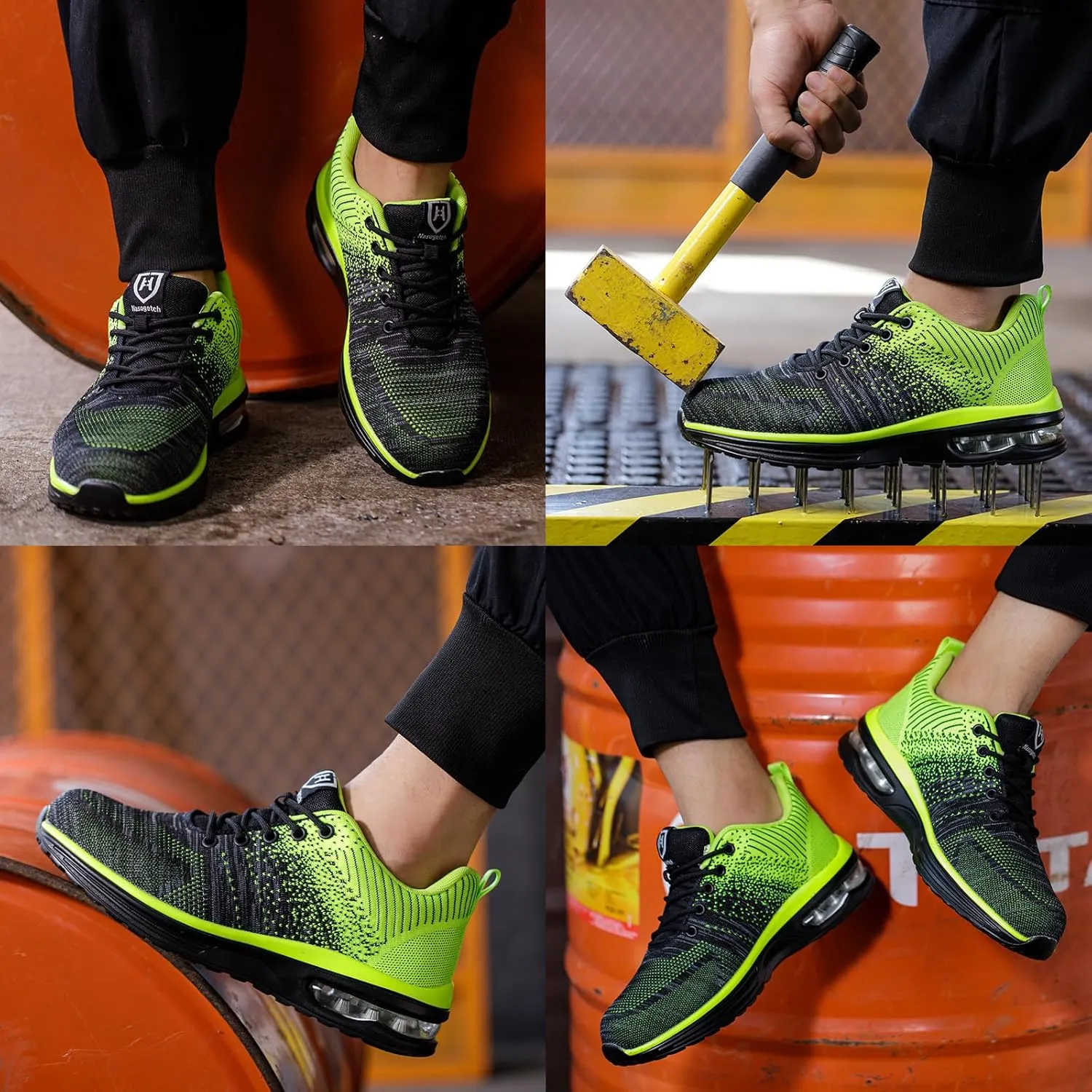 Steel Toe Shoes for Men Women Lightweight Comfortable Work Shoes Indestructible Slip Resistant Safety Shoes for Construction