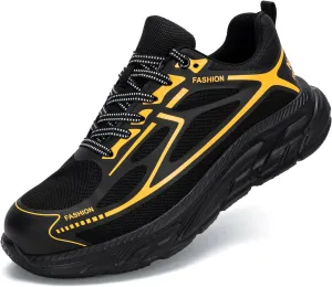 Steel Toe Shoes for Women Men Wide Non Slip Composite Work Sneakers Indestructible Comfortable Safety Tennis Shoes Lightweight Breathable Construction Sneakers Puncture Proof Ergonomic Design