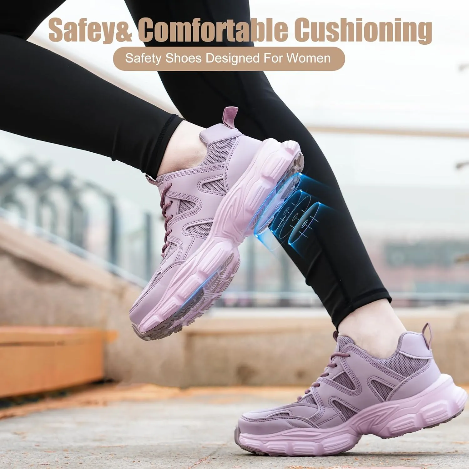 Steel Toe Shoes for Women Men Wide Non Slip Composite Work Sneakers Indestructible Comfortable Safety Tennis Shoes Lightweight Breathable Construction Sneakers Puncture Proof Ergonomic Design