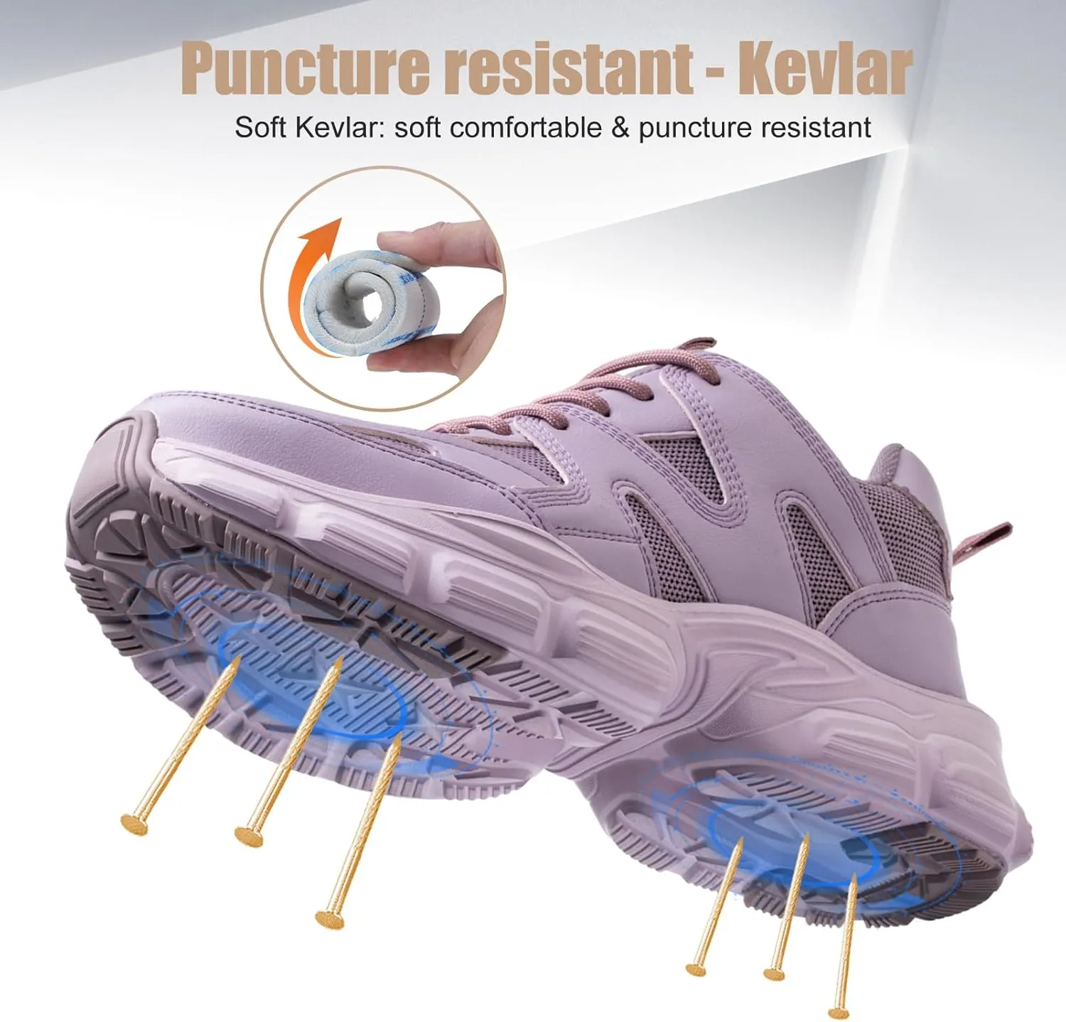 Steel Toe Shoes for Women Men Wide Non Slip Composite Work Sneakers Indestructible Comfortable Safety Tennis Shoes Lightweight Breathable Construction Sneakers Puncture Proof Ergonomic Design