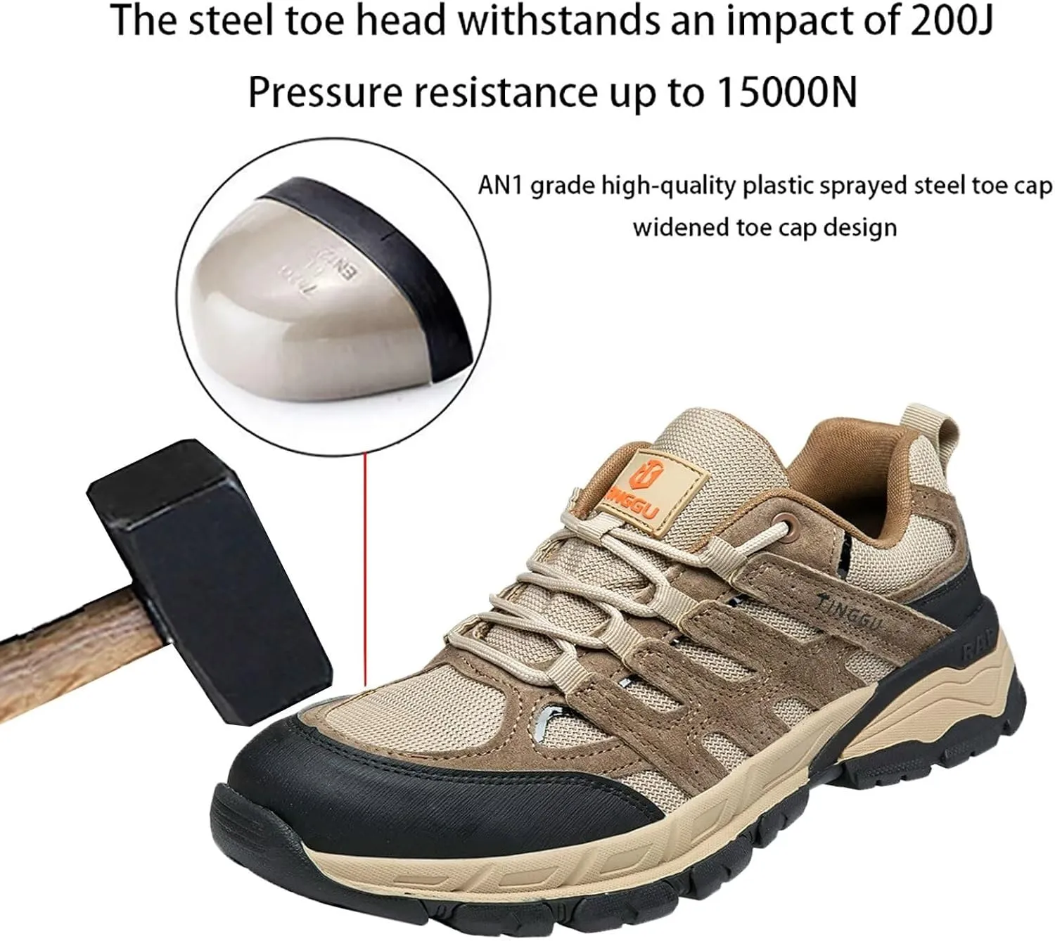 Steel Toe Work Shoes,Work Safety Sneakers Comfortable Puncture Proof Safety Shoes for Industrial,Coustruction,