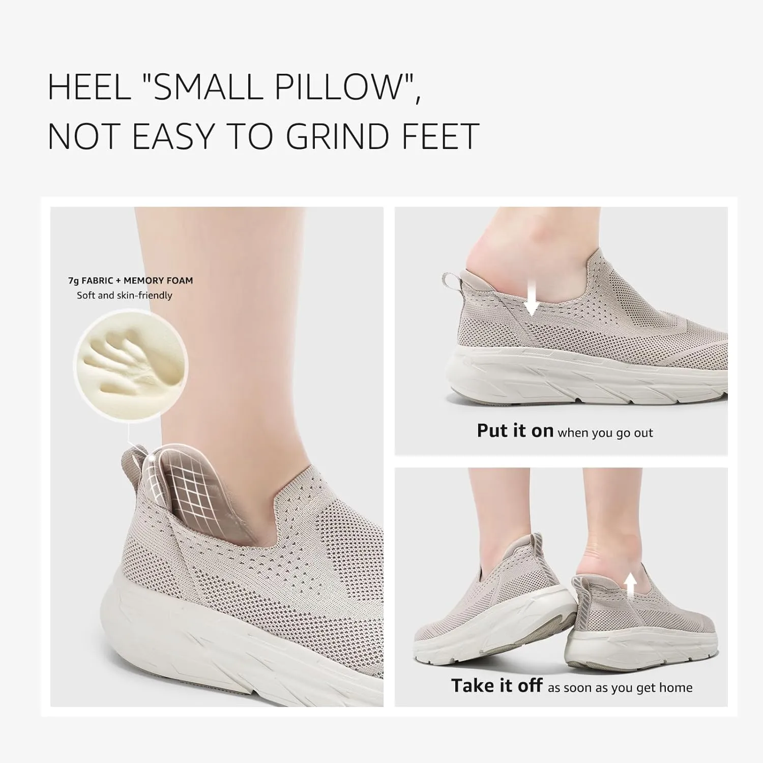 STQ Slip on Sneakers Women Walking Shoes with Arch Support Comfortable Non-Slip Nurse Shoes
