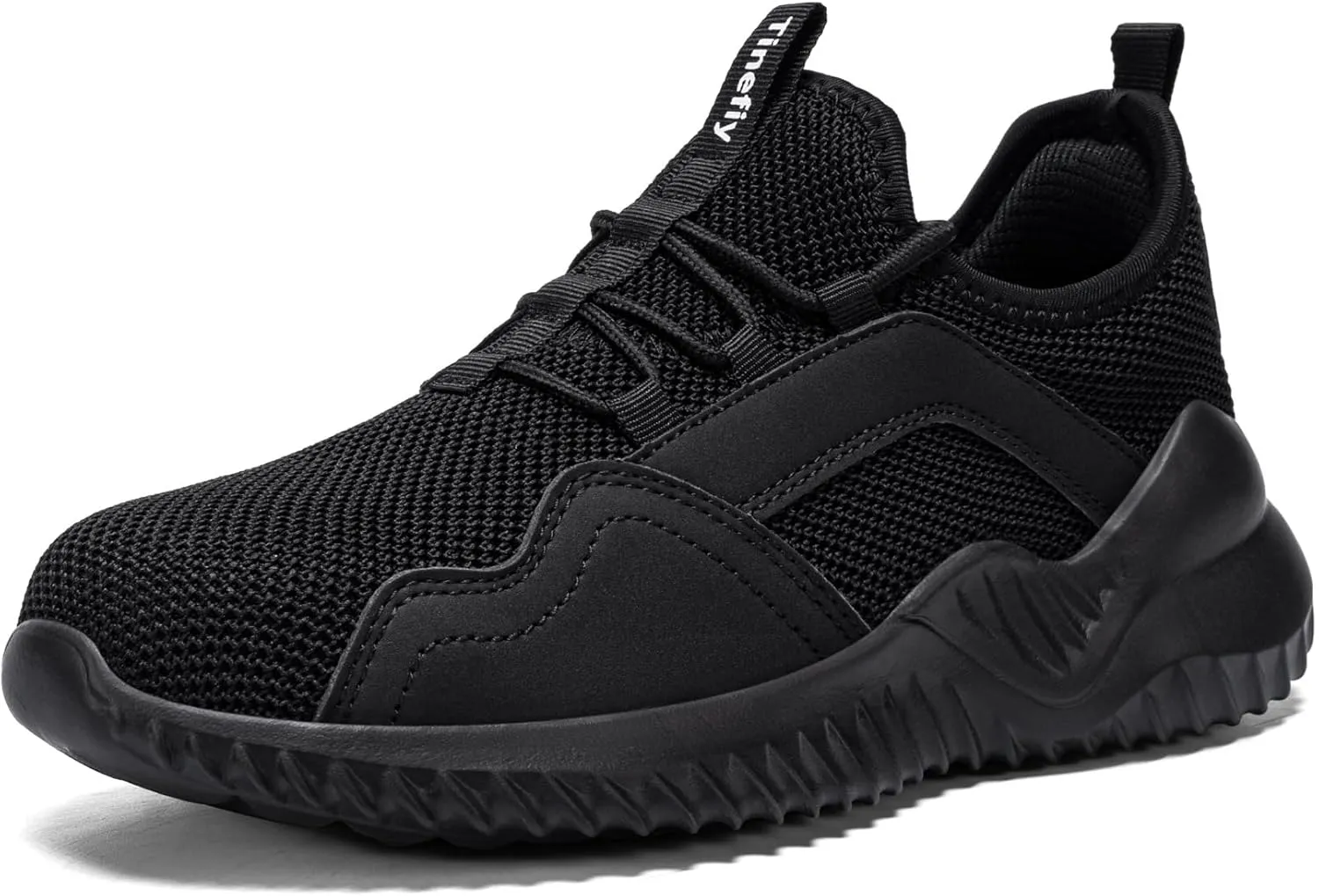 Tinefiy Steel Toe Shoes for Women Lightweight Safety Shoes Air Cushion Comfortable Slip Resistant Indestructible Womens Puncture Proof Work Shoe