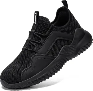 Tinefiy Steel Toe Shoes for Women Lightweight Safety Shoes Air Cushion Comfortable Slip Resistant Indestructible Womens Puncture Proof Work Shoe