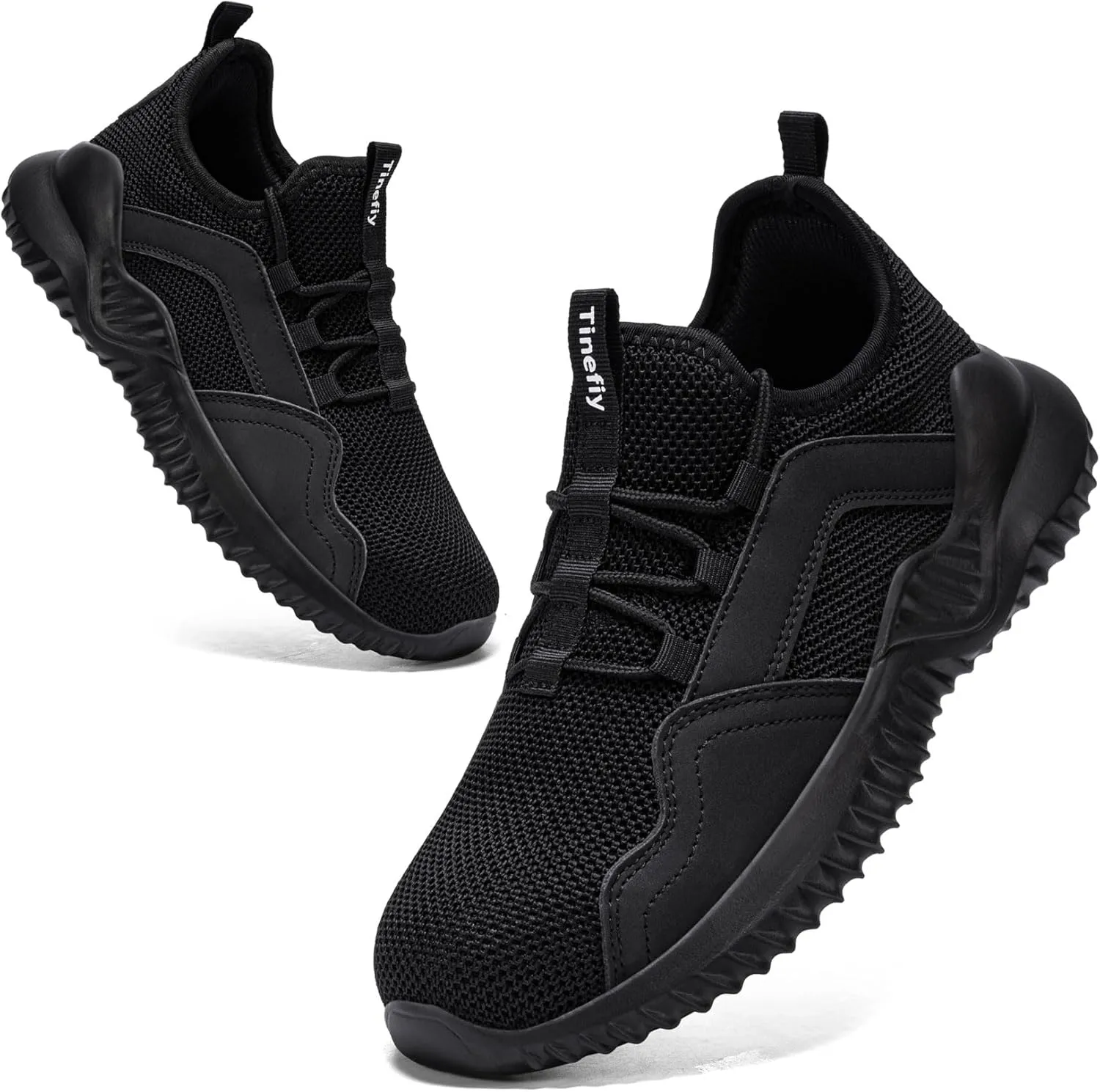 Tinefiy Steel Toe Shoes for Women Lightweight Safety Shoes Air Cushion Comfortable Slip Resistant Indestructible Womens Puncture Proof Work Shoe