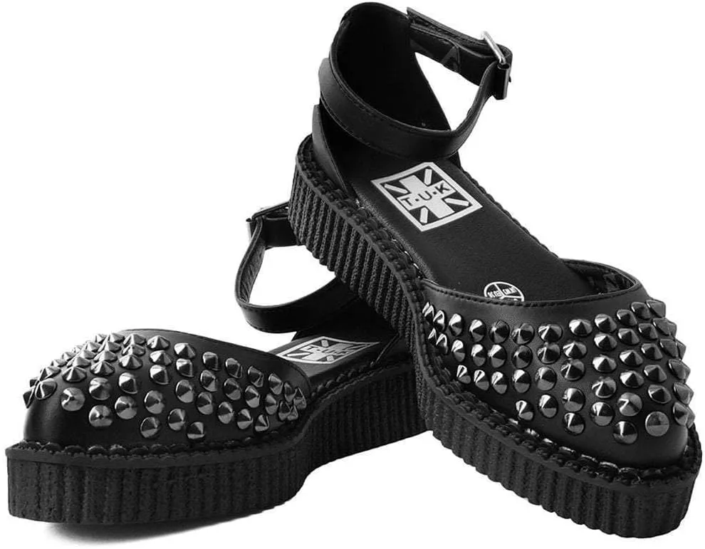T.U.K. Shoes A9575L Womens Sandals, Black TUKskin Pointed Studded Sandal