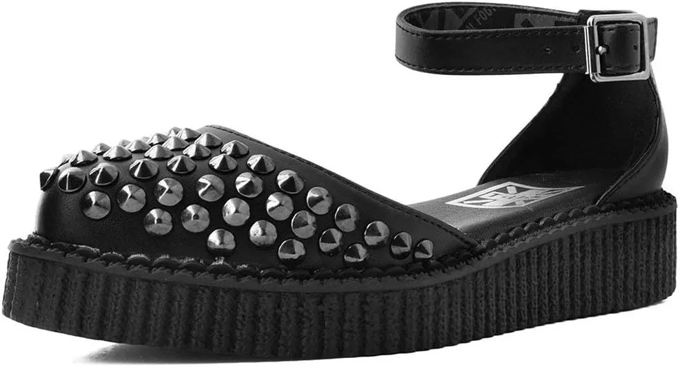 T.U.K. Shoes A9575L Womens Sandals, Black TUKskin Pointed Studded Sandal