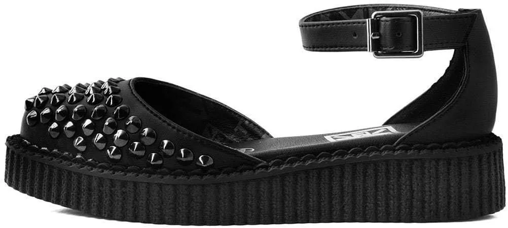 T.U.K. Shoes A9575L Womens Sandals, Black TUKskin Pointed Studded Sandal