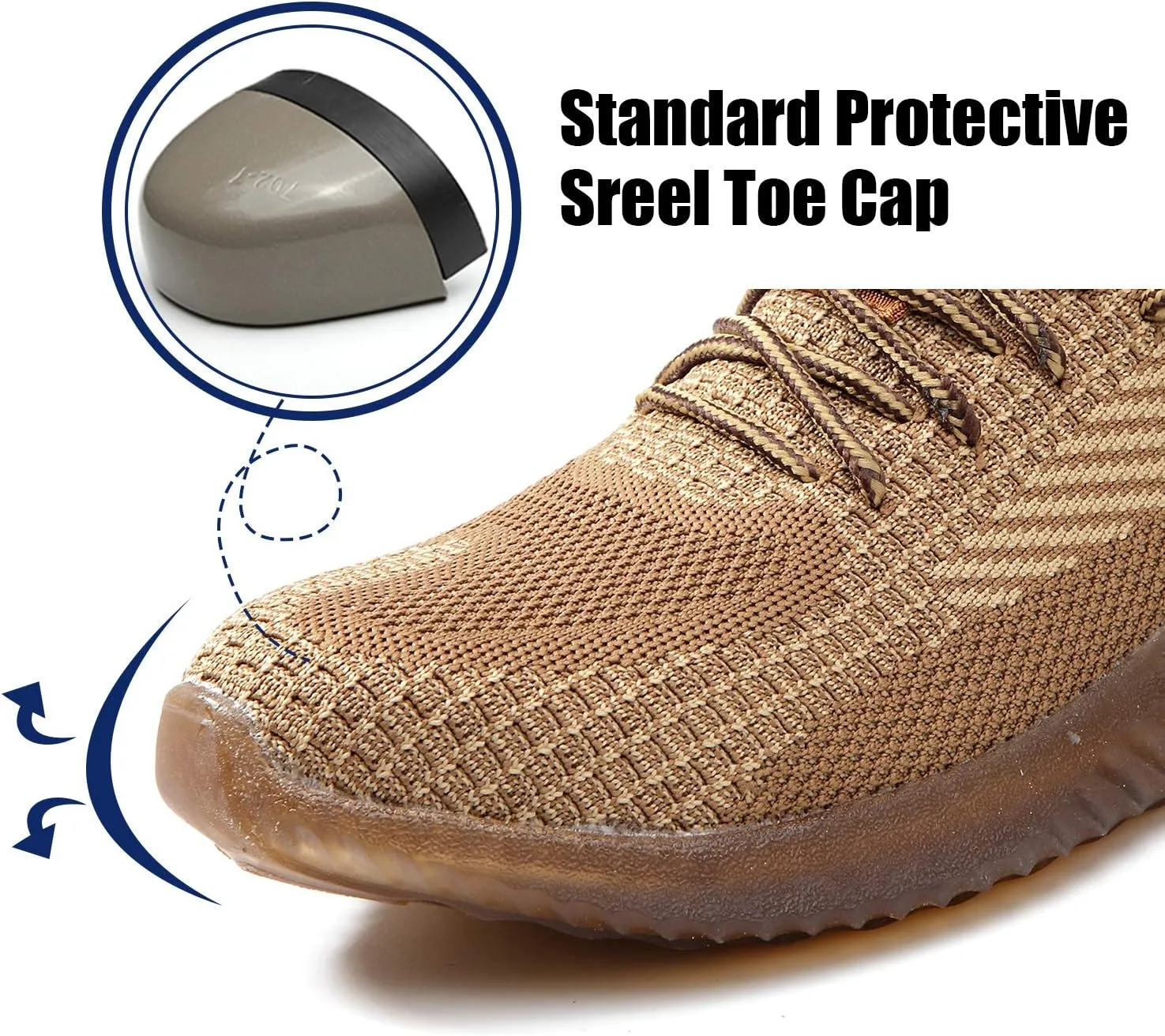 UCAYALI Men's Women's Safety Shoes Steel Toe Work Sneakers Breathable Lightweight Construction Shoes Mesh
