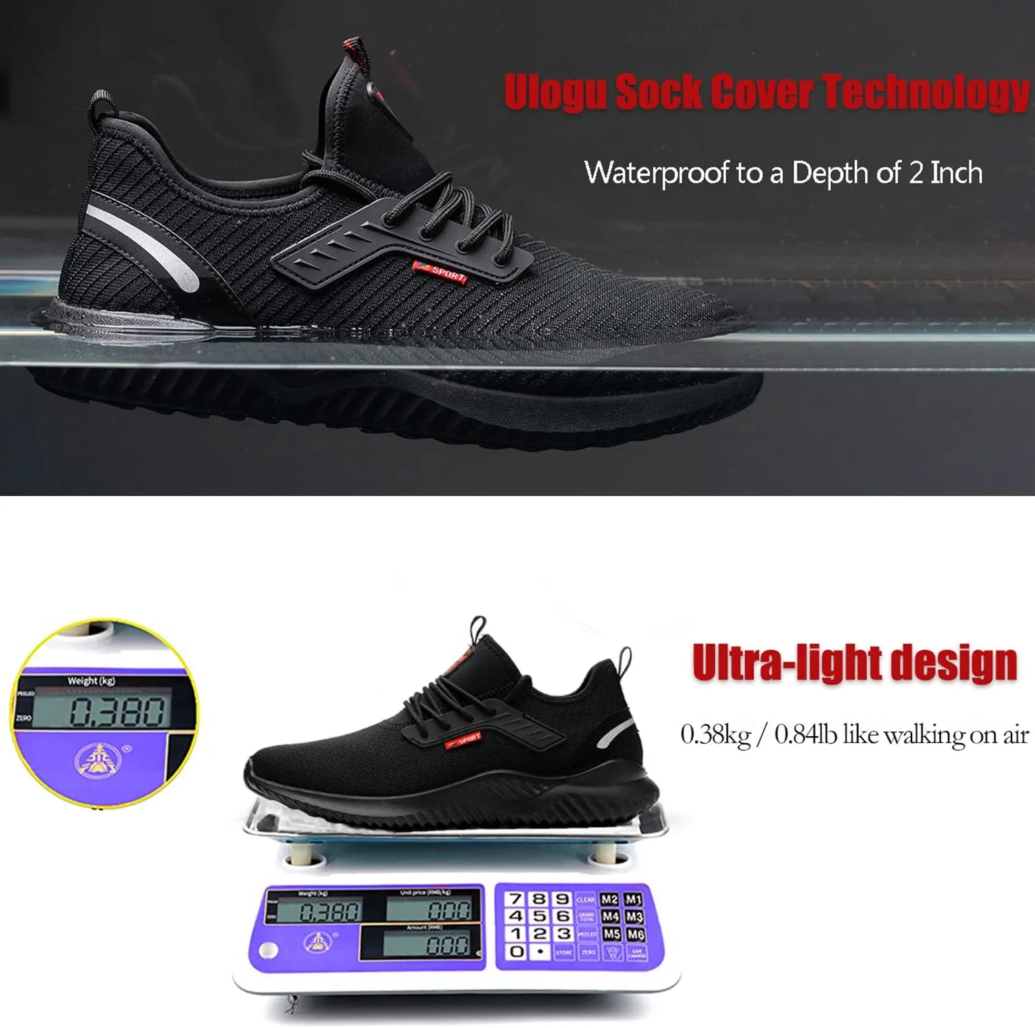 ulogu Steel Toe Shoes for Men WomenWaterproof Lightweight Roofing ShoeSafety Industrial Work Sneakers