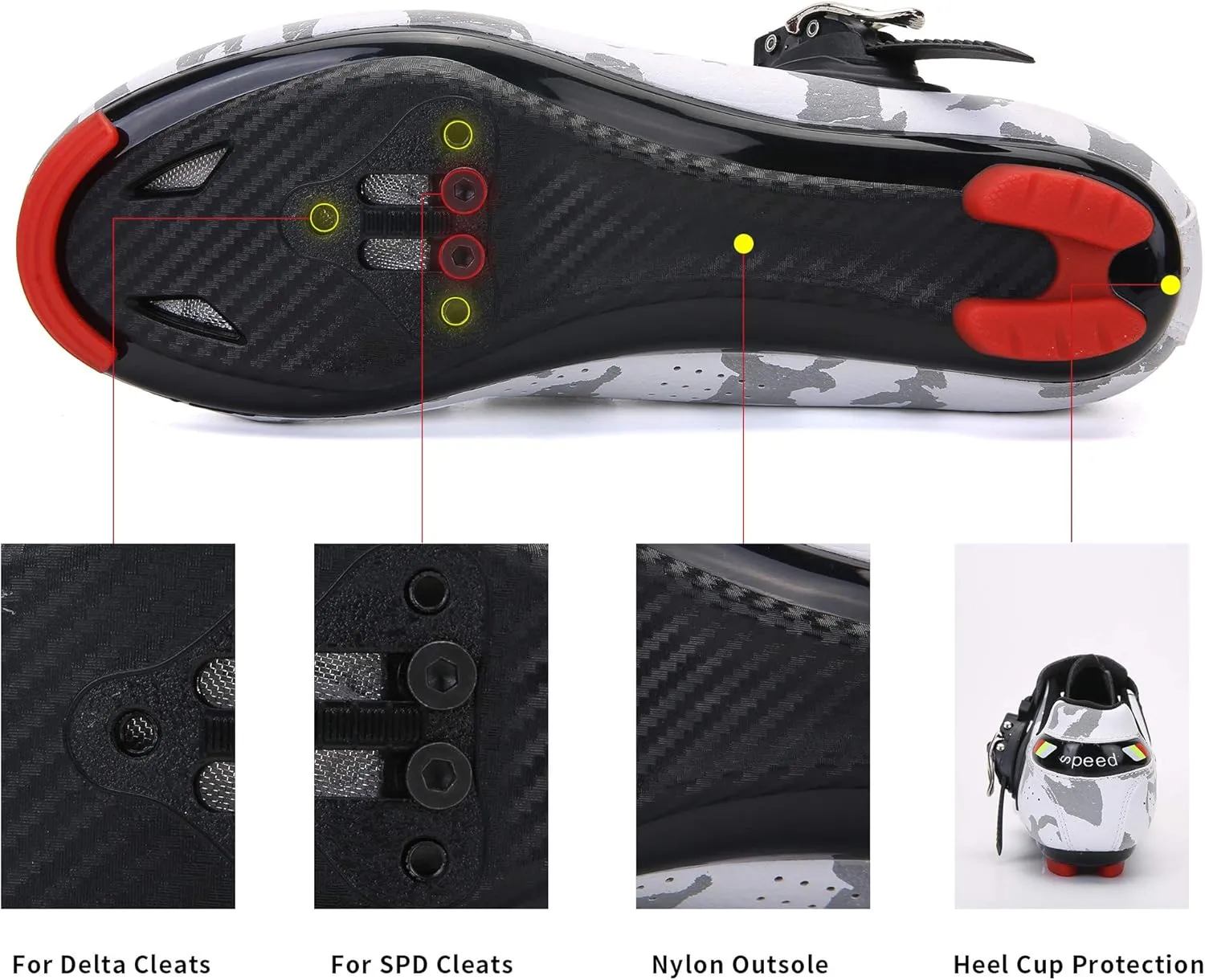 Unisex Cycling Shoes Compatible with pelaton Indoor Road Bike Riding Shoes for Men and Women Delta Cleats Clip Outdoor Pedal