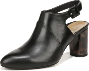 Vionic Roseville Women's Heeled Mule/Clog Dress Black Lthr Leopard - 7 Medium