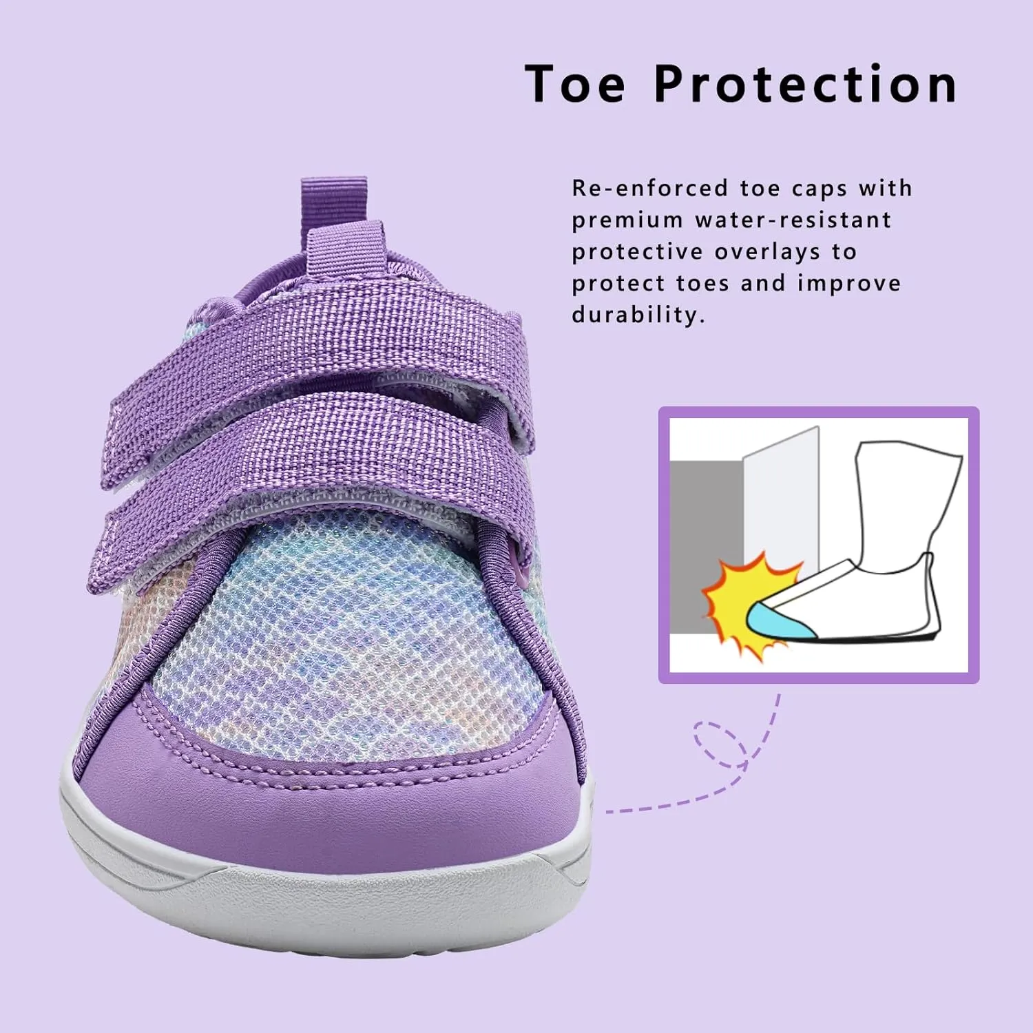 WateLves Wide Toddler Water Shoes Kids Barefoot Beach Swim Aqua Shoes Boys Girls Breathable Mesh Walking Hook and Loop Sneakers