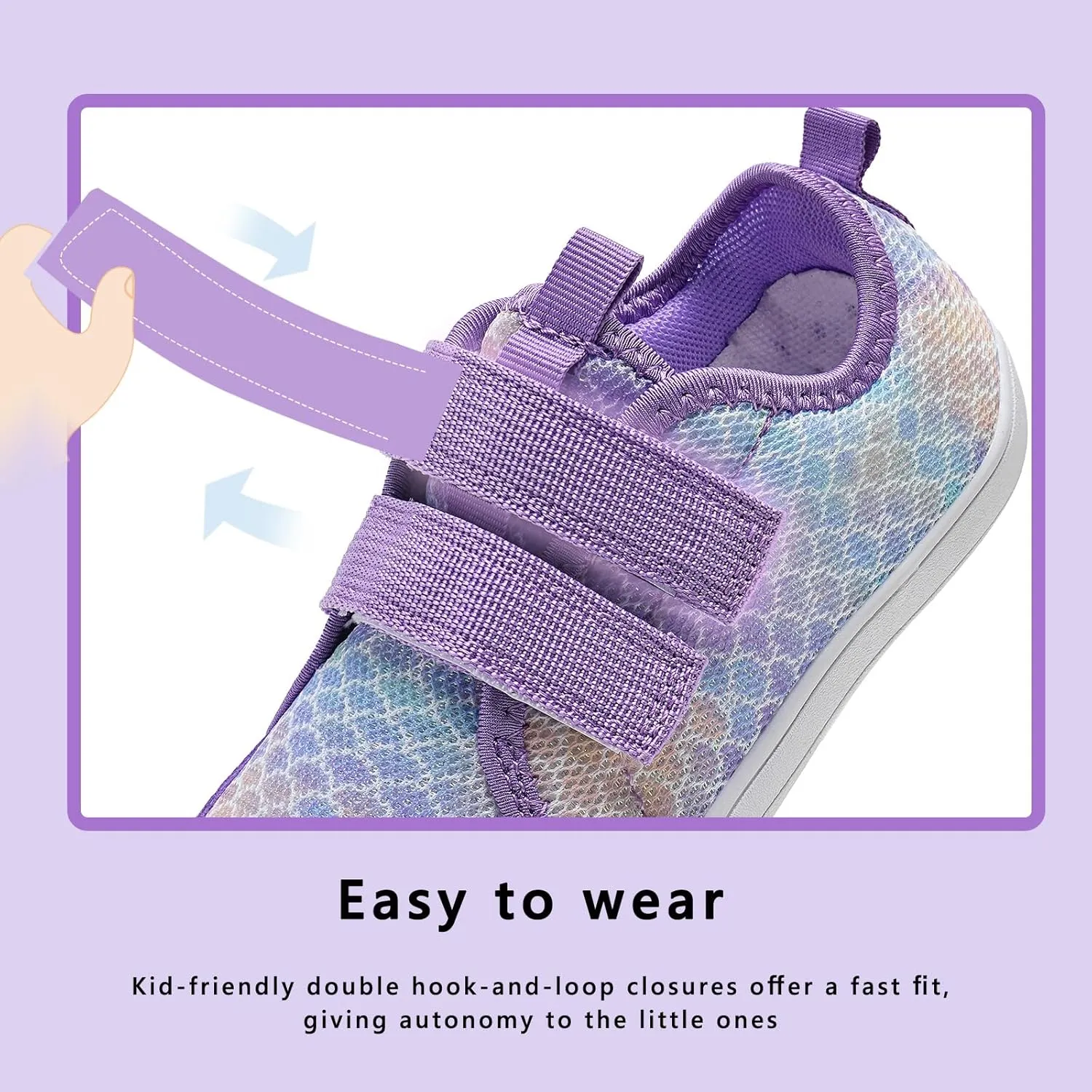 WateLves Wide Toddler Water Shoes Kids Barefoot Beach Swim Aqua Shoes Boys Girls Breathable Mesh Walking Hook and Loop Sneakers
