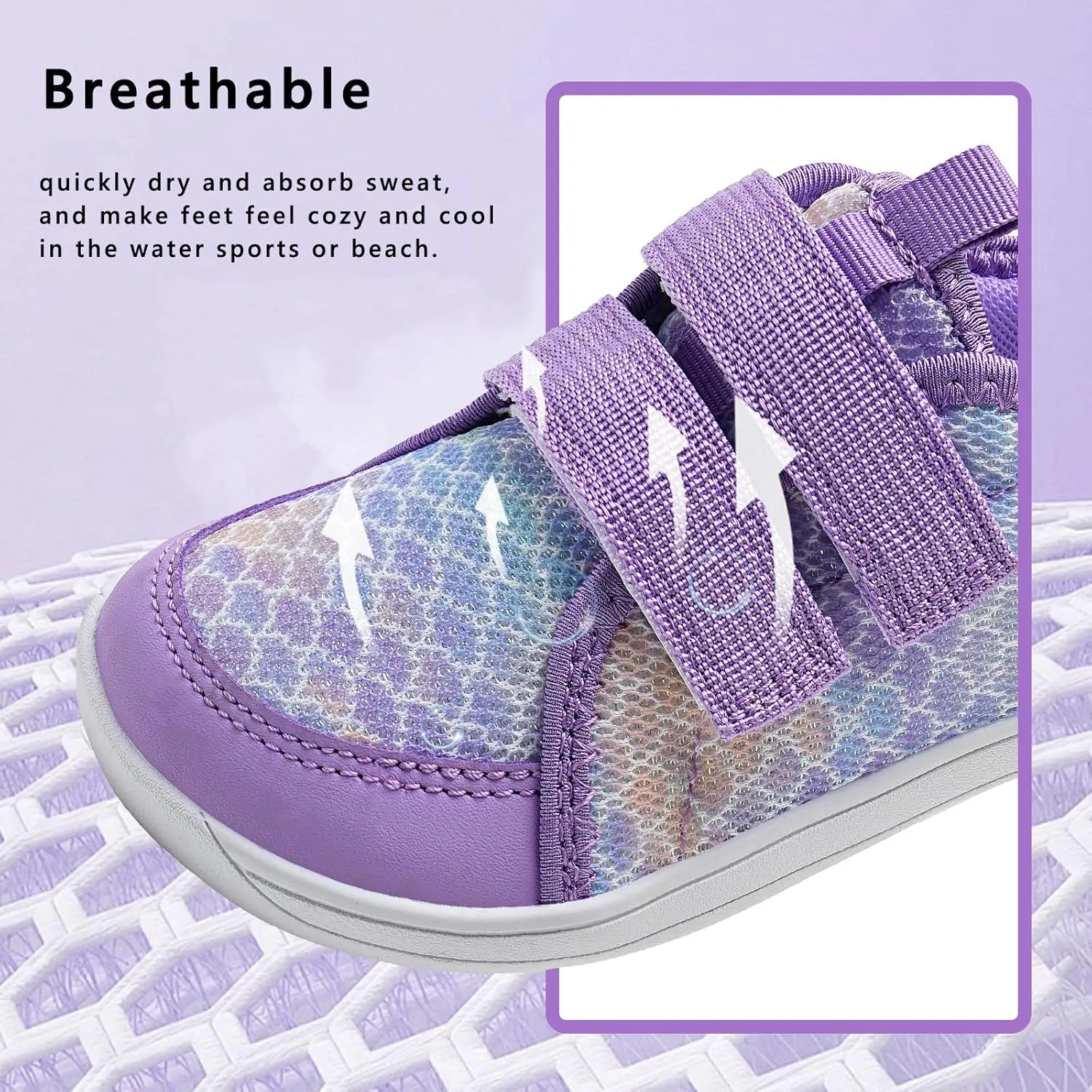 WateLves Wide Toddler Water Shoes Kids Barefoot Beach Swim Aqua Shoes Boys Girls Breathable Mesh Walking Hook and Loop Sneakers