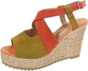 Wedge Sandal for Women Ankle Strap Flatform Arch Support Fish Mouth Toe Shoes Platform Espadrilles Chunky Non-Slip