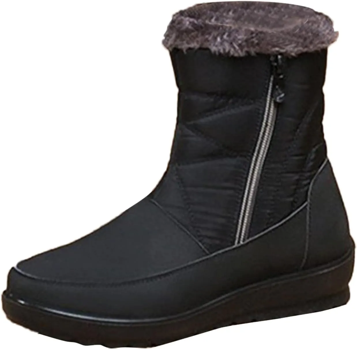 Winter Boots for Women with Fur Lined Warm Slip On Boots Waterproof Booties Comfortable Outdoor Anti Slip Shoes
