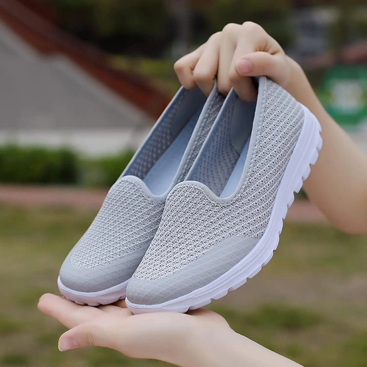 Women Casual Shoes Fashionable and Simple Solid Color New Pattern Summer Mesh Breathable Womens Casual Dress Shoes Wide