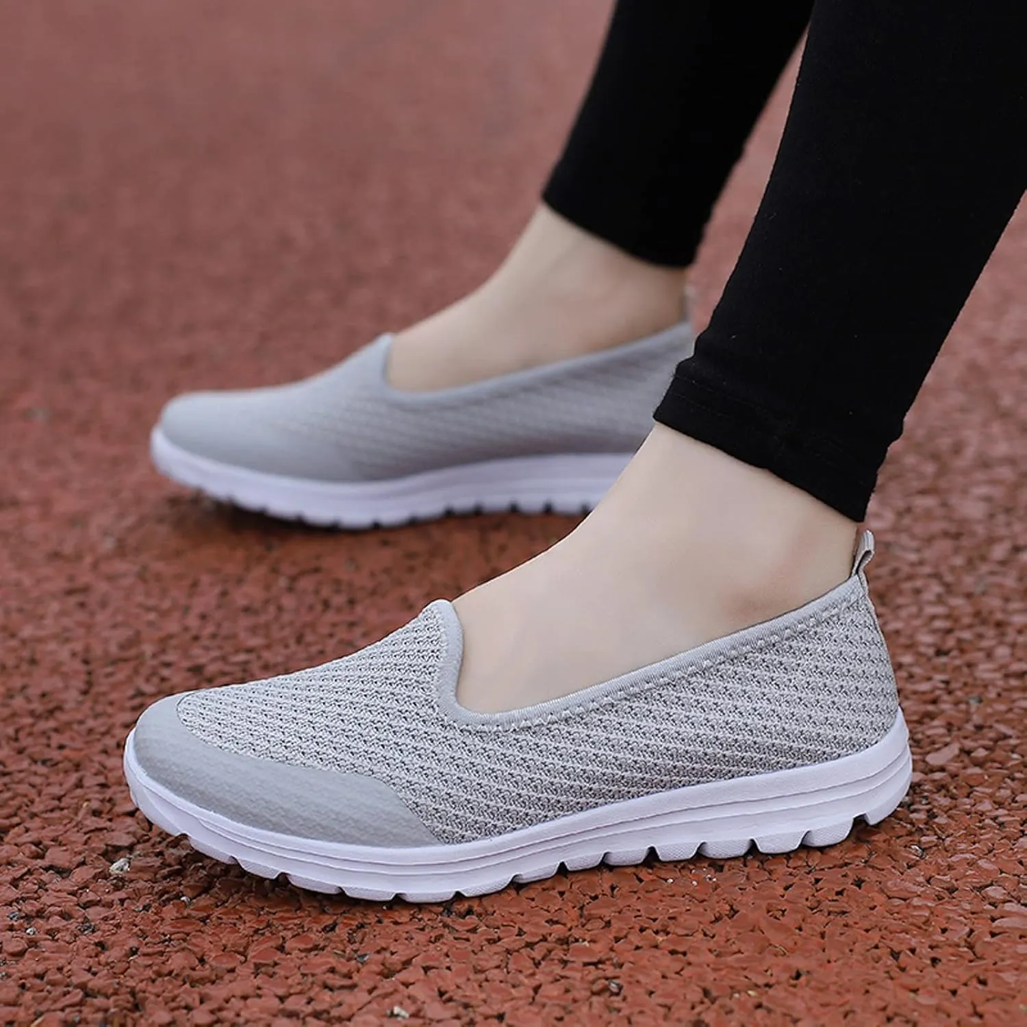 Women Casual Shoes Fashionable and Simple Solid Color New Pattern Summer Mesh Breathable Womens Casual Dress Shoes Wide