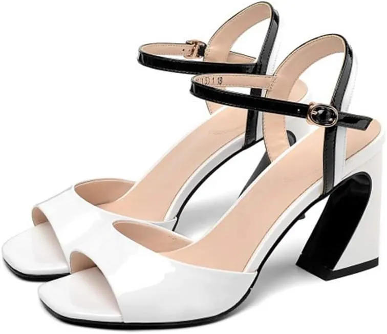 Womens Heel Sandals,Bridesmaid Wedding Prom Party Dress Shoes Outdoor Leisure Heel Open Toe Sandals,White- 36/UK 3/US 5