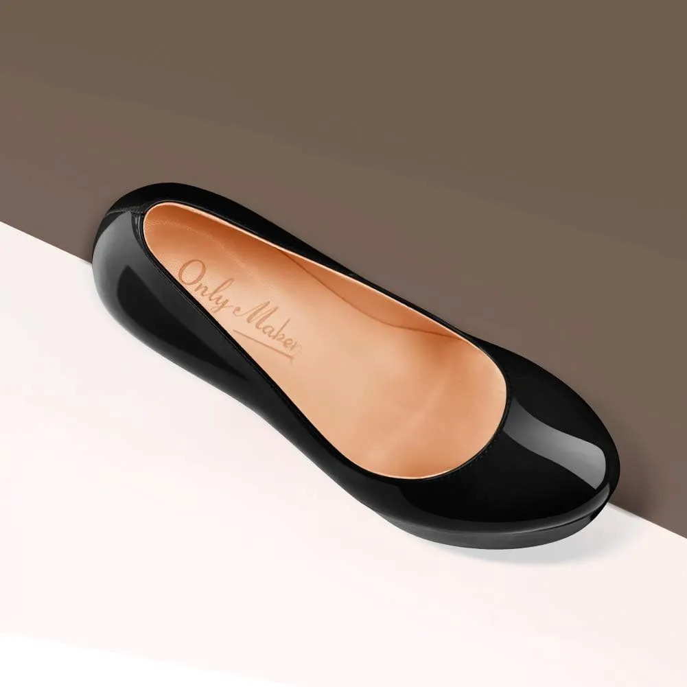 Women's High Heel Platform Round Closed Toe Dress Pump Shoes