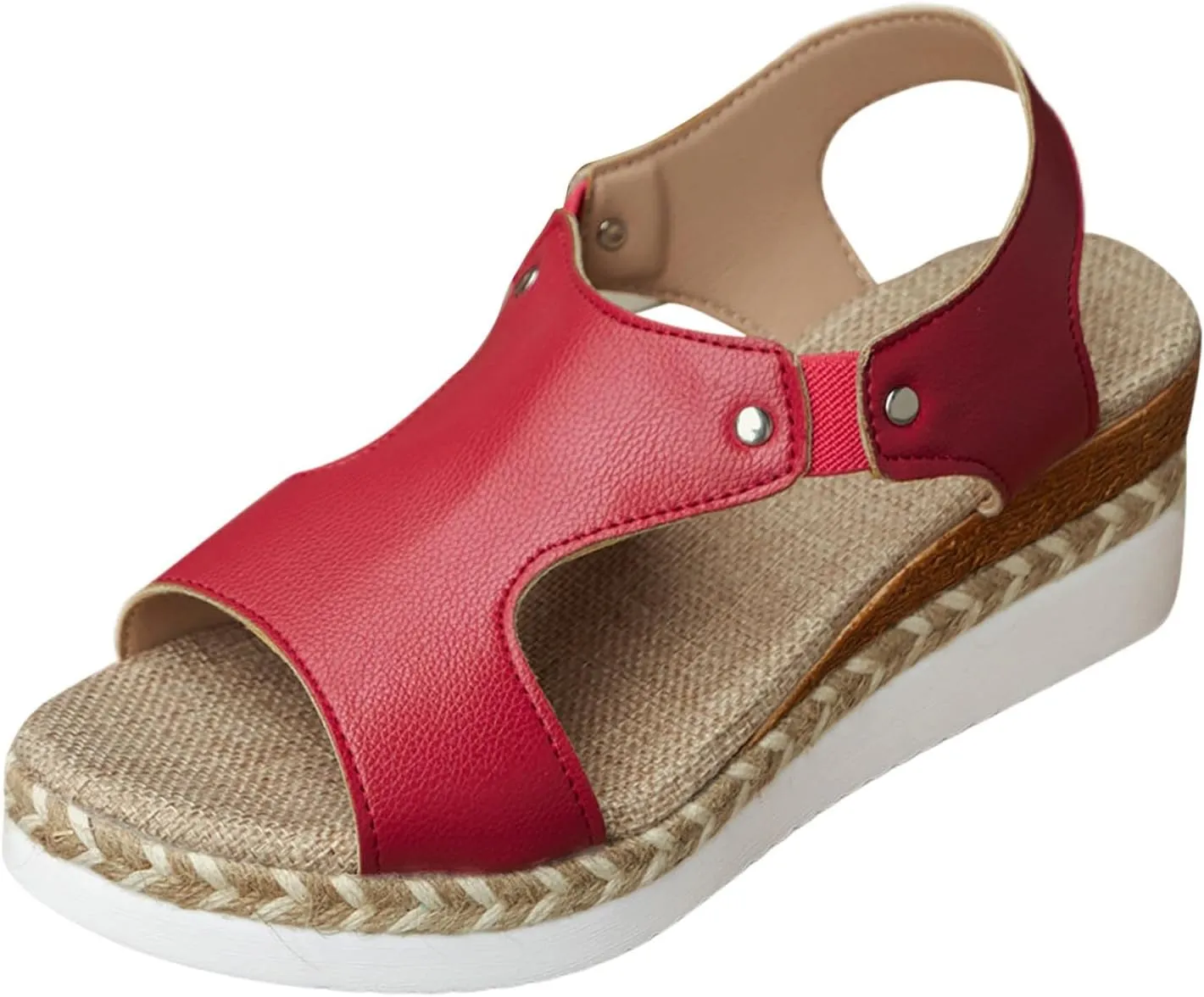 Women's Platform Sandals Comfort Casual Lightweight Waterproof Open Toe Sandal Slip On Elastic Straps Shoe Summer Espadrille Slippers Outdoor Vocation Beach Daily Wear Walking Hiking Shoes