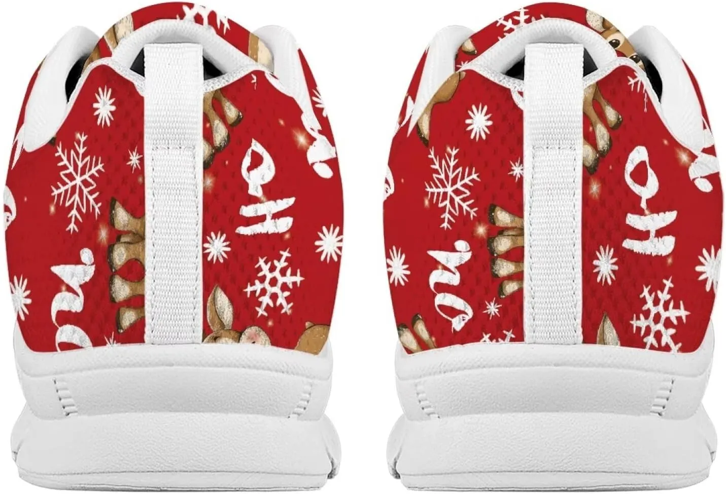 Women's Running Shoes Christmas Sneakers Breathable Sports Tennis Shoes Trainers Lace-up Comfortable Causal Travel Walking Shoes for Lady US 5-12