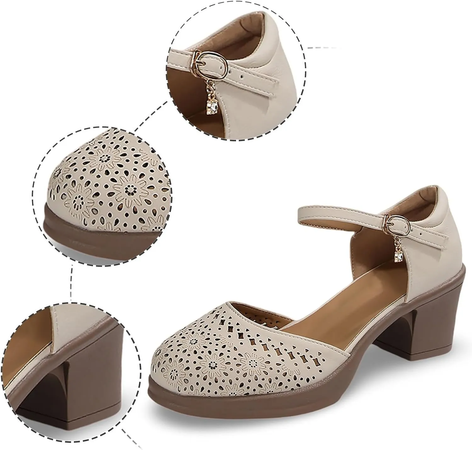 Women's Sandals Casual Wear Closed Toe Hollow Design Wedge Heel Ideal Summer Womens Metallic Dress Sandals
