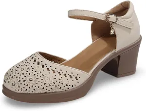 Women's Sandals Casual Wear Closed Toe Hollow Design Wedge Heel Ideal Summer Womens Metallic Dress Sandals