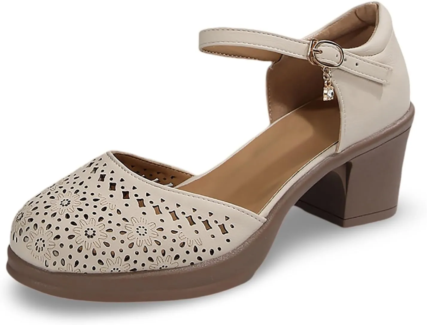 Women's Sandals Casual Wear Closed Toe Hollow Design Wedge Heel Ideal Summer Womens Metallic Dress Sandals